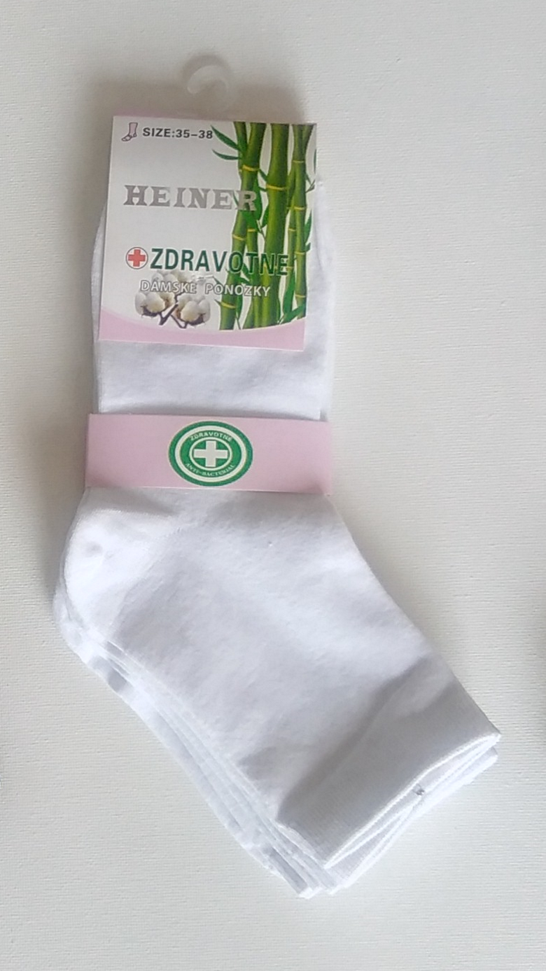  Klasické dámske ponožky biele č. 39-42 HEINER 3 páry