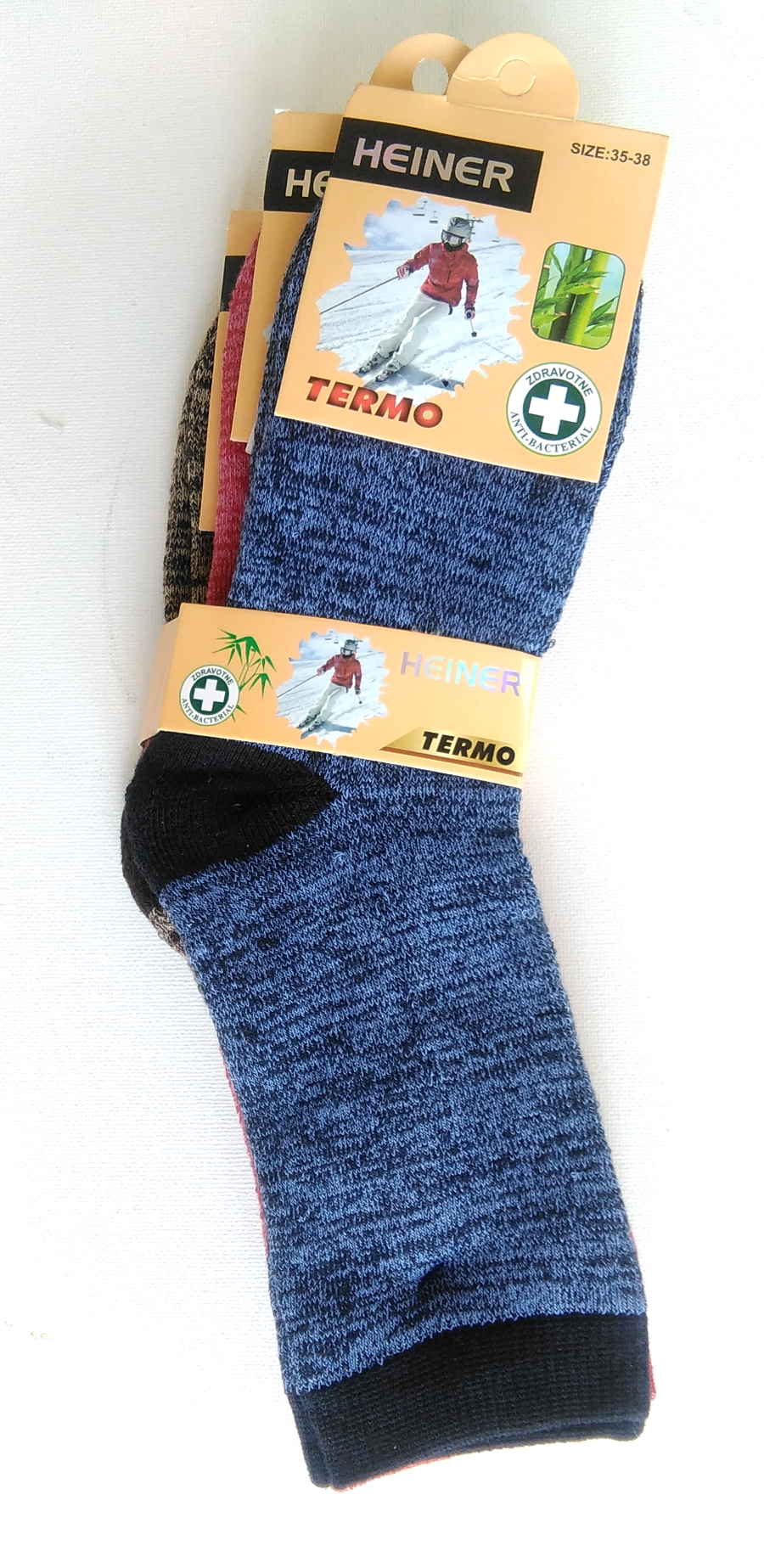  Dámske termo ponožky mix farieb 3 páry 35-38